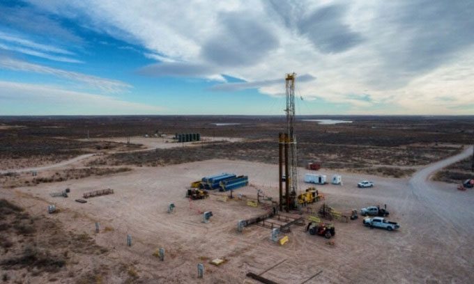 Drilling equipment used for gas exploration.