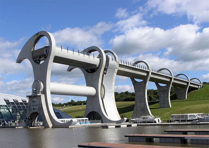 This elevator is the first and only rotating bridge in the world.