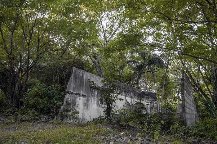The desolate scene in the abandoned town for over three decades.