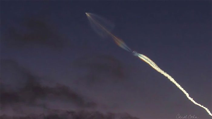 The burning fuel of the rocket created a hole in the ionosphere