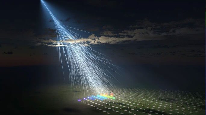 Graphic representation of the "Goddess" cosmic ray