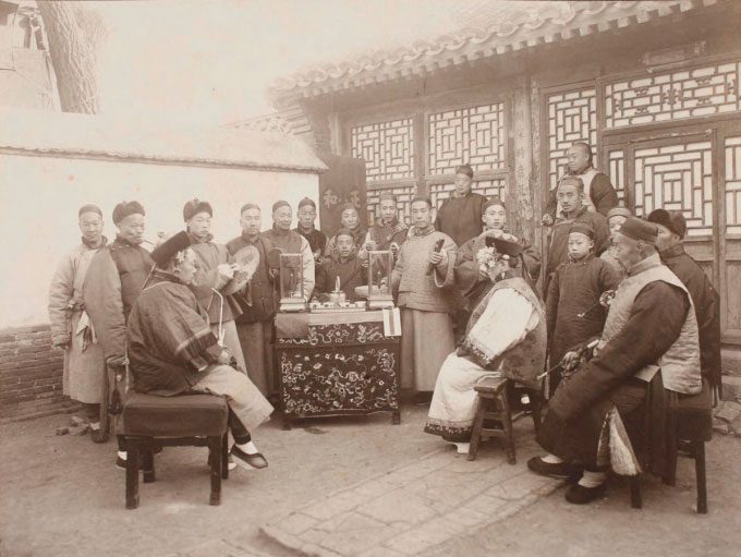 Image from a wedding ceremony of the Manchu people, taken in the 1890s.