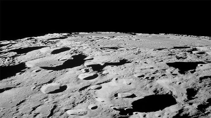 The Moon's South Pole features many craters and extremely rugged terrain
