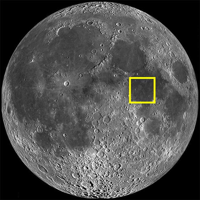 Location of Mare Tranquillitatis on the Moon.