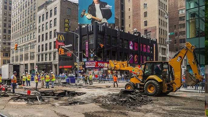 Repair crews begin work after the water main break