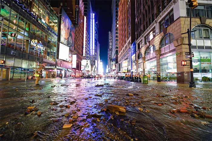 Devastation at the famous location in New York City