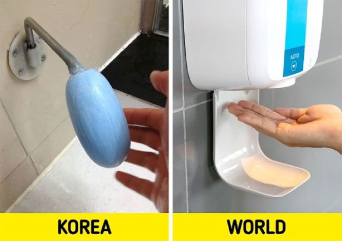 Soap in public restrooms in South Korea is very unique.