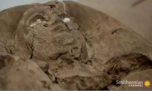 The exterior of the coffin found inside the tomb.