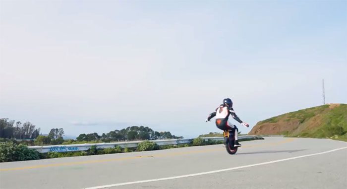 One-wheeled electric vehicle equipped with InMotion's exclusive spring model