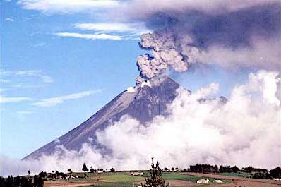 Cotopaxi Volcano in the northern Andes erupted violently in 2001