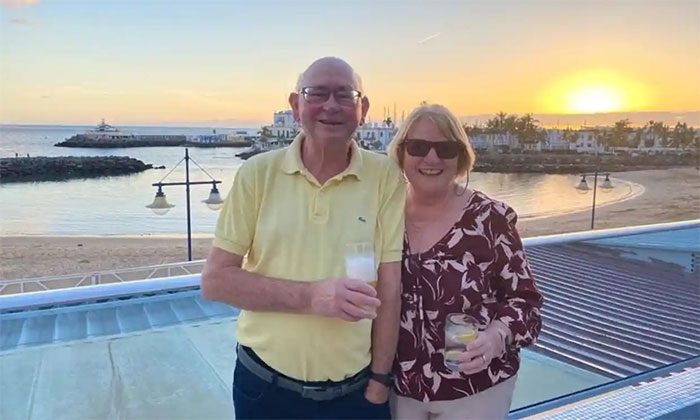 Christine Cull and her husband Dave happy after ovarian cancer treatment