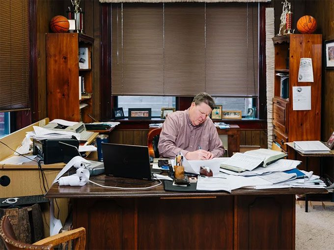 Sammons is usually at the bank by 7:30 AM each day