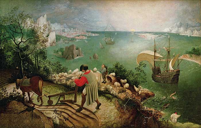 The painting 'Landscape with the Fall of Icarus' by Pieter Bruegel the Elder