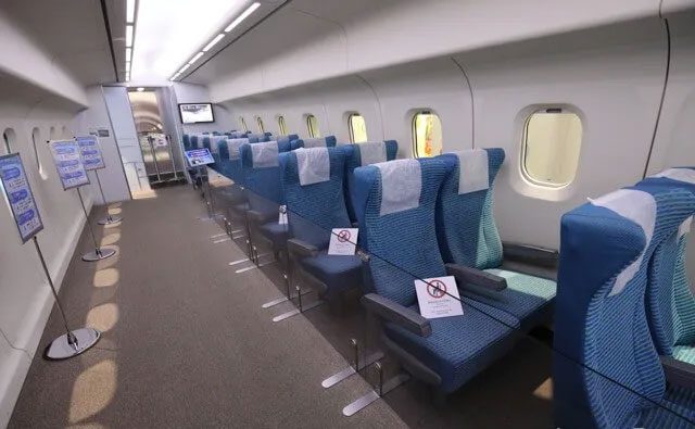 Inside the maglev train