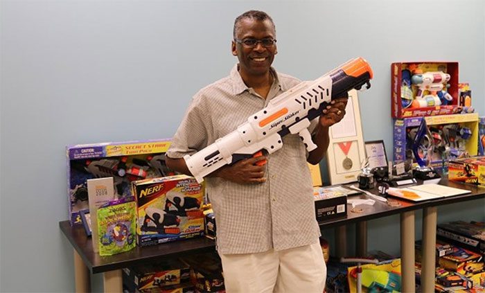 Lonnie Johnson and his product.