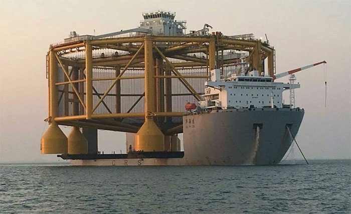 The structure of Ocean Farm 1 is undergoing innovation.