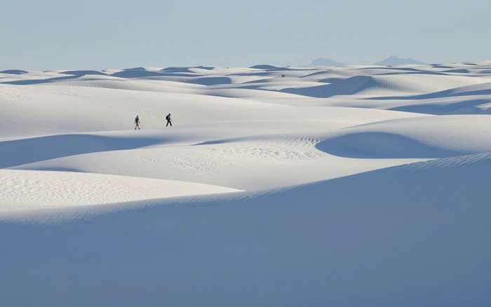 The rising dunes often provide a unique view of the desert.