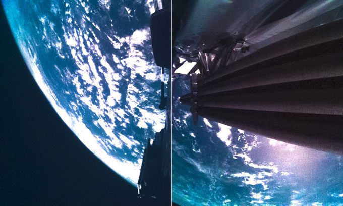 First selfie of the spacecraft in space.