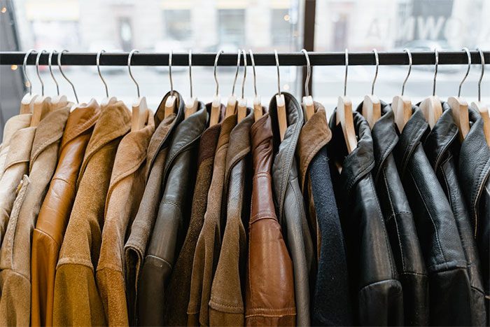 Various types of leather jackets.