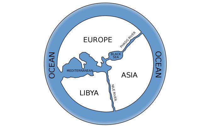 The "known world" map by Anaximander.