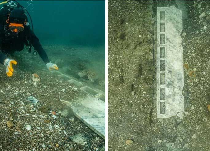 Intact marble altar under the sea
