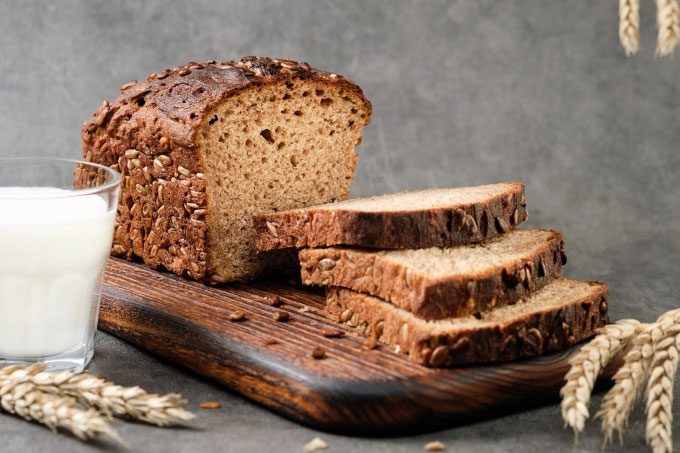 Whole grain bread is healthy.