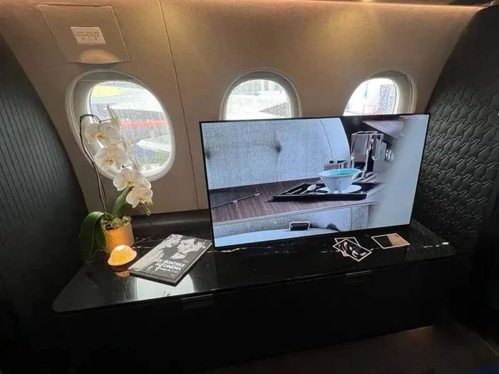 A TV installed in the bedroom.