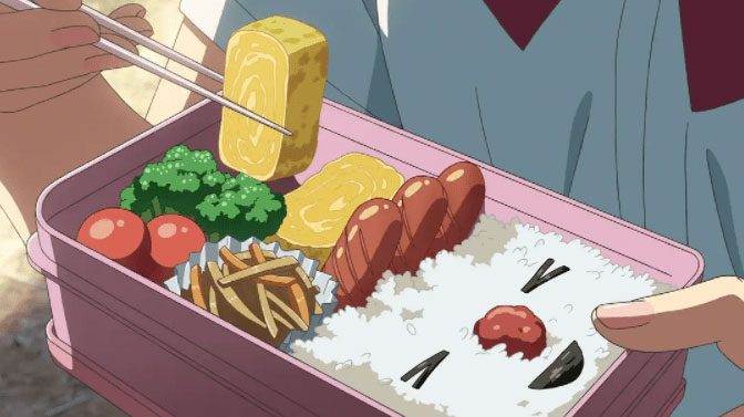 Bento featured in Japanese anime.