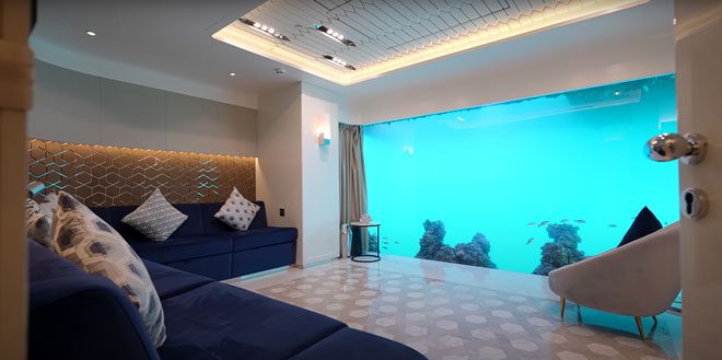 Notably, the underwater part includes a bedroom and bathroom