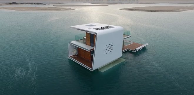 The floating villa, also known as the Floating Seahorse