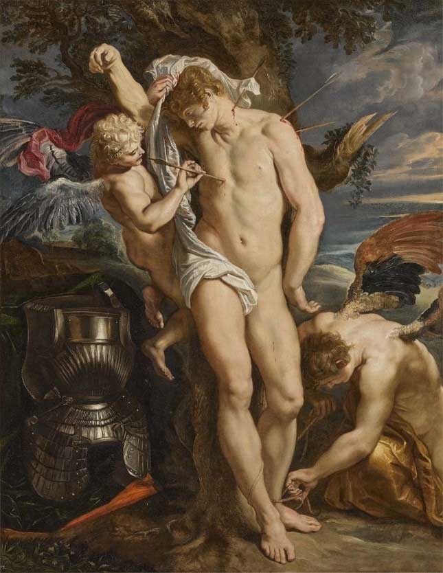 Saint Sebastian Tended by Two Angels.