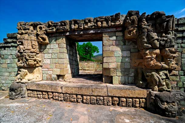 A plaster wall in Honduras retains its beautiful surface after a thousand years