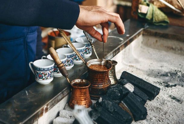 During the Ottoman Empire, the process of coffee cultivation flourished.