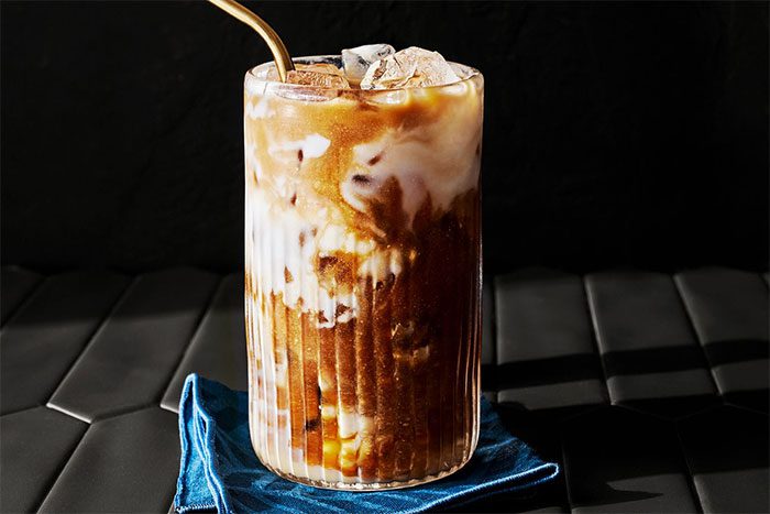 Yogurt combined with coffee