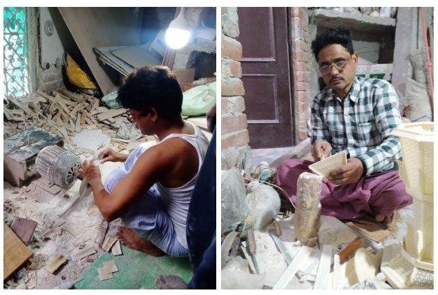 Artisans working in the workshop.