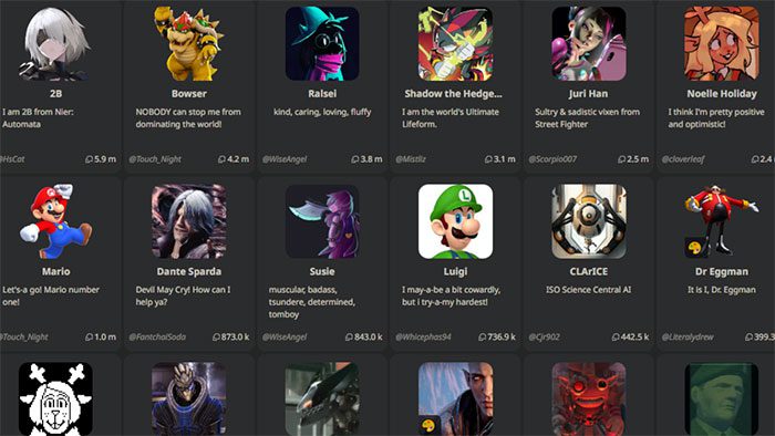 Users are excited about creating chatbot versions of famous characters