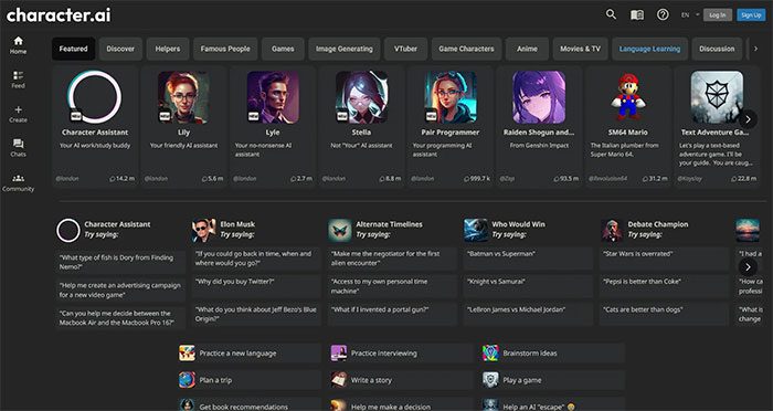 Elon Musk chatbot currently has up to 20 versions on Character.AI.