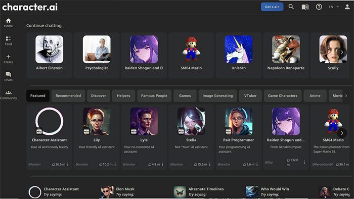 Character.AI allows users to create their own chatbots mimicking anyone