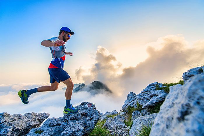 A normal person has an average running speed of about 20 km/h for short distances.