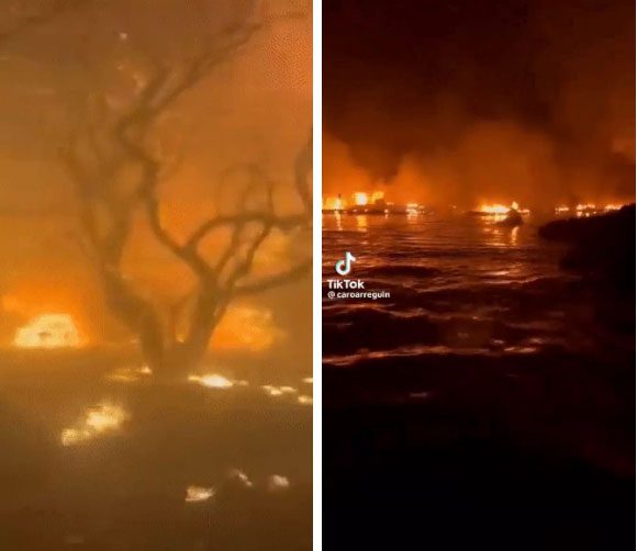 The scene inside the horrific fire