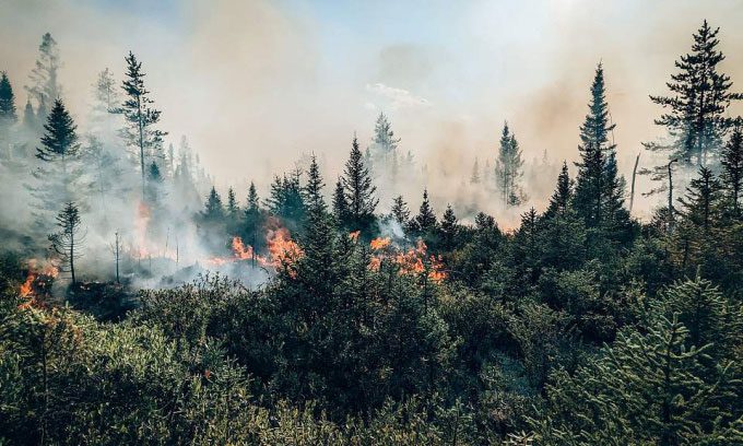 Wildfires in Quebec, Canada on July 21, 2023