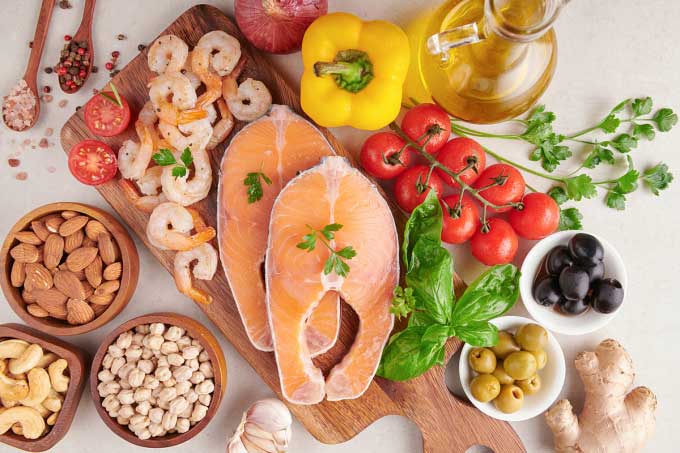 Key foods of the Mediterranean diet.