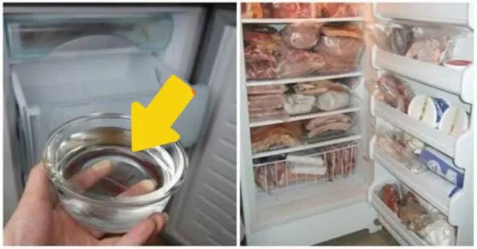 Placing a bowl of water in the freezer helps cool it faster and uses less energy.