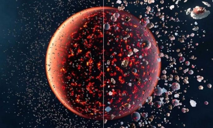 Simulation of Earth's formation mechanism from small pebbles.