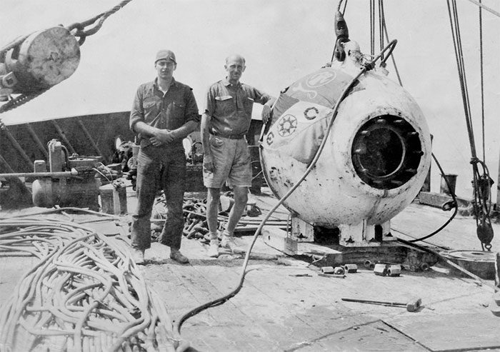 Two participants in this historic trip were engineer Otis Barton and marine biologist William Beebe.