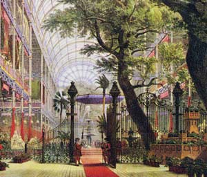 Crystal Palace surrounding the existing mature trees in Hyde Park