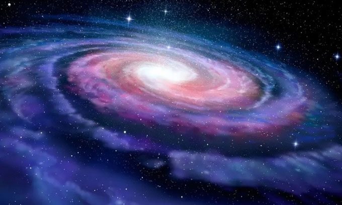 Simulation of the shape of the Milky Way.