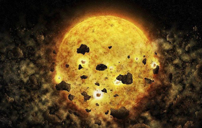A massive debris cloud surrounding Earth