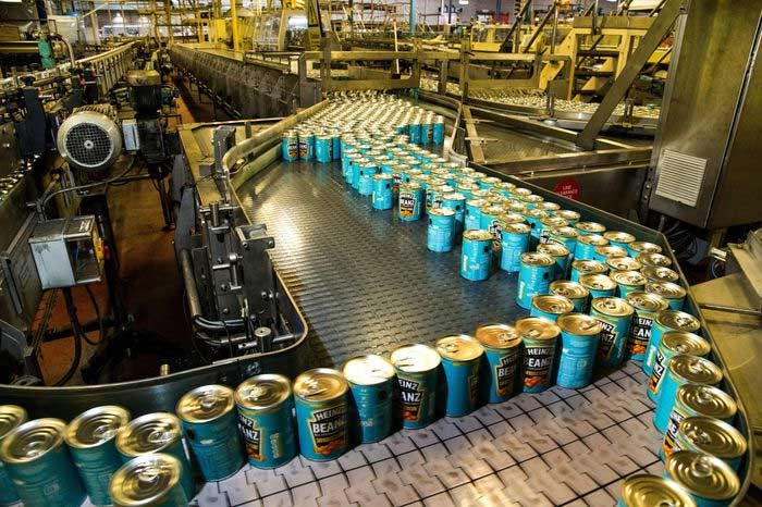 A canning production line