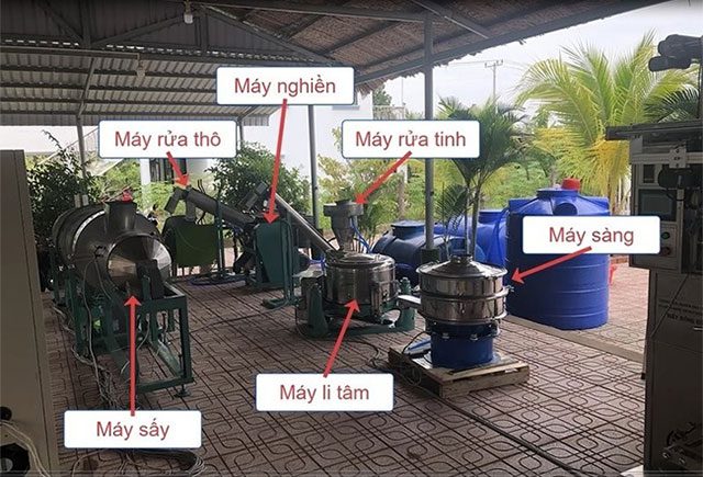 The "refining" salt production line installed and tested at Cần Giờ Tương Lai Cooperative.